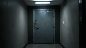 Drzwi do klatki schodowej w bloku