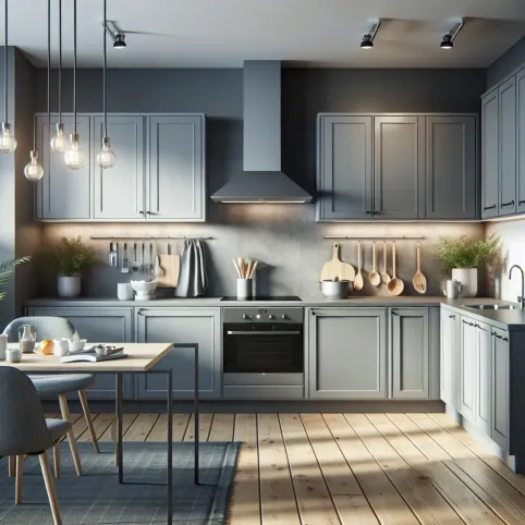 Jaki kolor do szarych mebli kuchennych